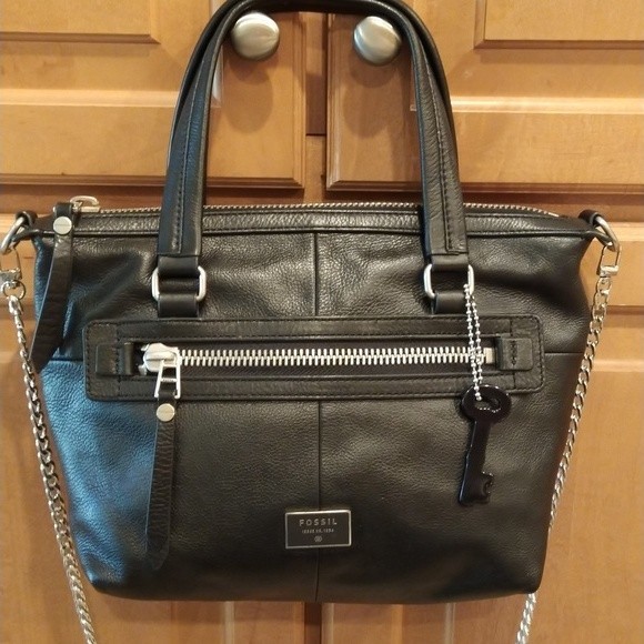 Fossil Dawson Pebbled Leather Tote Crossbody Bag EUC - Picture 4 of 12